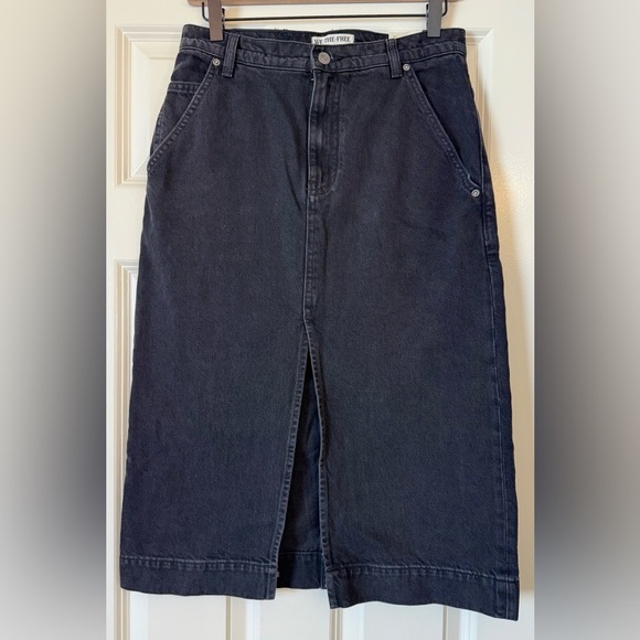 NWOT Free People We the Free Wild Roses Midi Skirt Black Size 27 - Picture 1 of 16